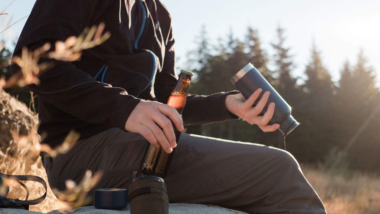 BottleKeeper - The Standard 2.0 - The Original Stainless Steel Bottle Holder and Insulator to Keep Your Beer Colder (Stainless)