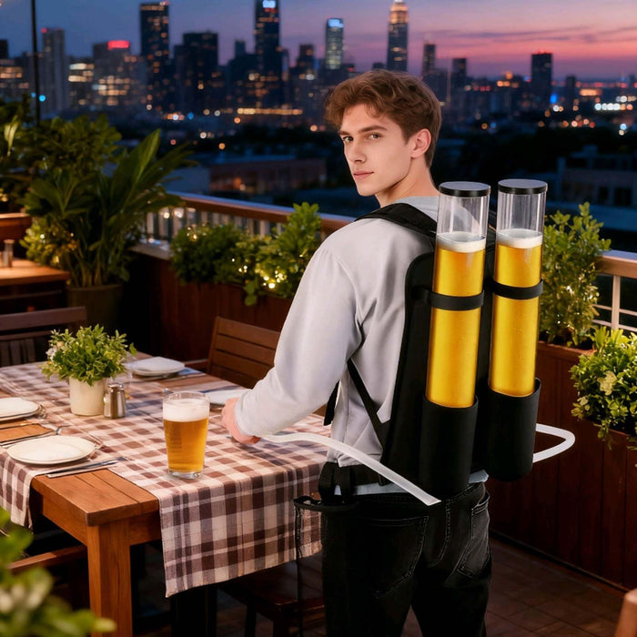 Portable Beer Dispenser, Dual Tank Backpack Drink Dispenser, Backpack Beer Liquor Dispenser,Party Beverage Drink Dispenser ﻿