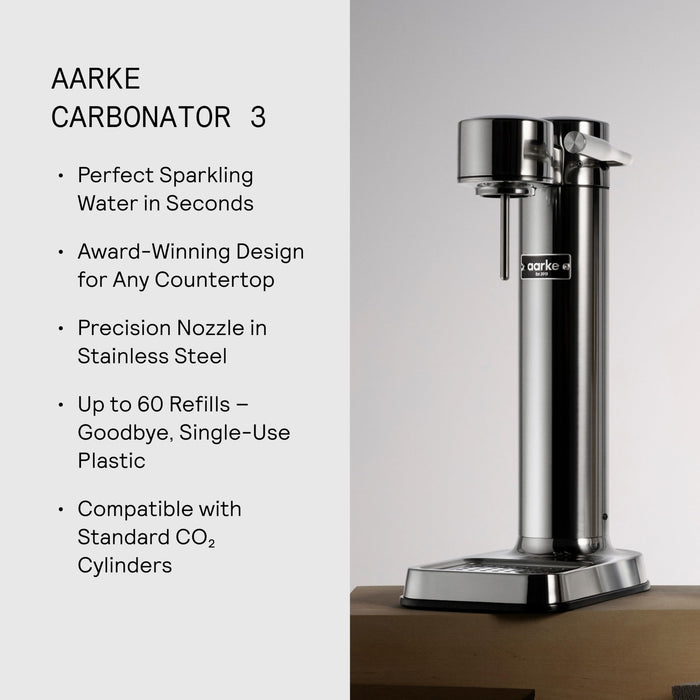 aarke - Carbonator III Premium Carbonator-Sparkling & Seltzer Water Maker-Soda Maker with PET Bottle (Stainless Steel)