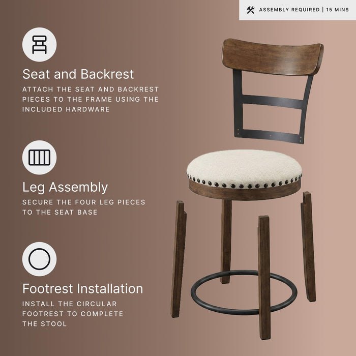 Signature Design by Ashley Valebeck Counter Height Bar Stool, Brown
