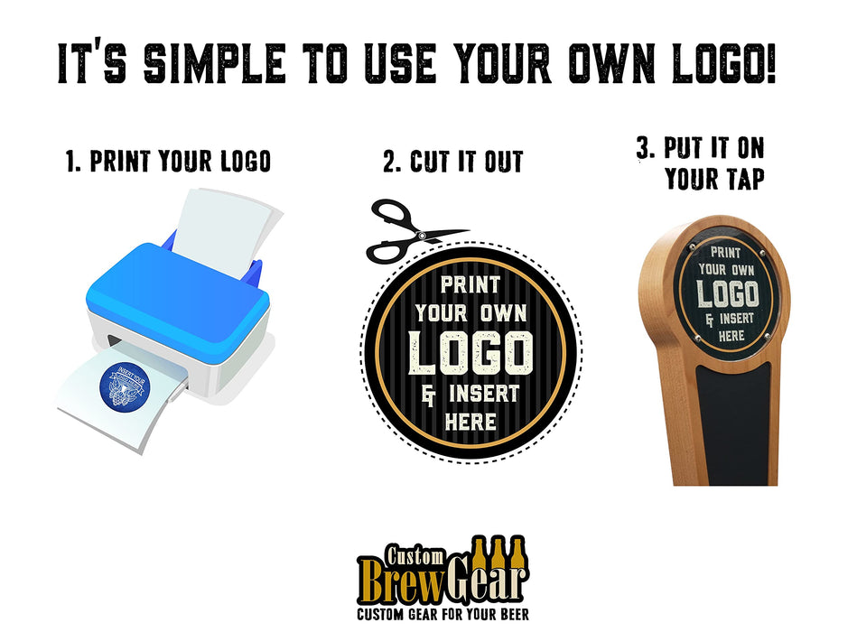 Custom Brew Gear Chalkboard Beer Tap Handle with Changeable Logo - Cherry-Keg Tap Handle