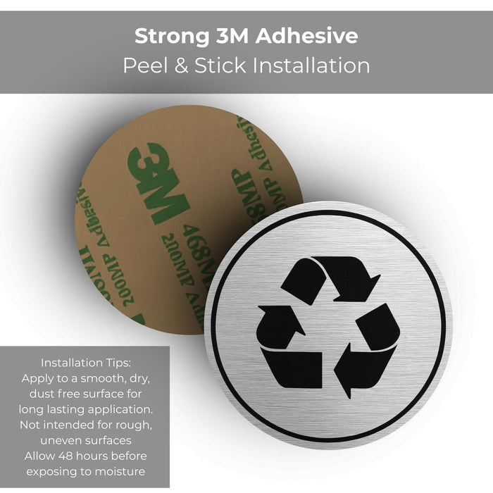 Trash Can Stickers, Recycle Set of 2 - Weatherproof, 3x3 Round