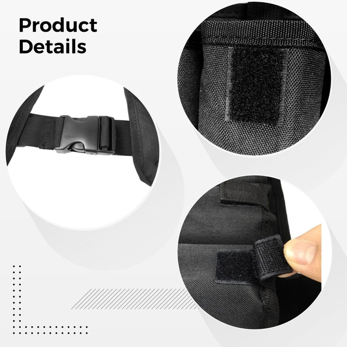 Calolin Tactical Beer Belt Holder Vest, 12 Can Beverage Holster Carrier, Adjustable Drink Dispenser Shoulder Sling, Black Nylon Party Gear with Quick Release Buckle