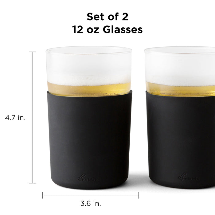 Rabbit Freezable Beer Glasses, 2 Count (Pack of 1), Black