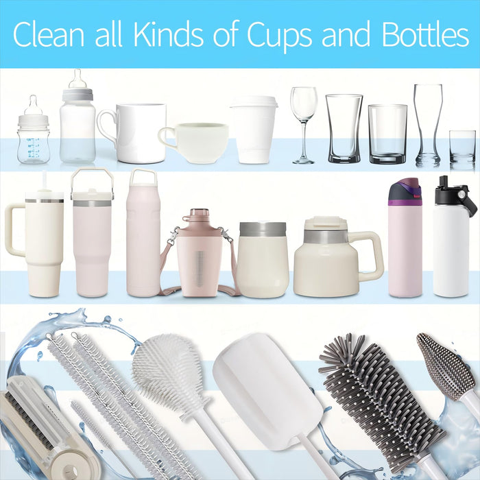 Dosanlues Bottle Cleaner Brush Set - 8 Pack Bottle Brushes for Cleaning