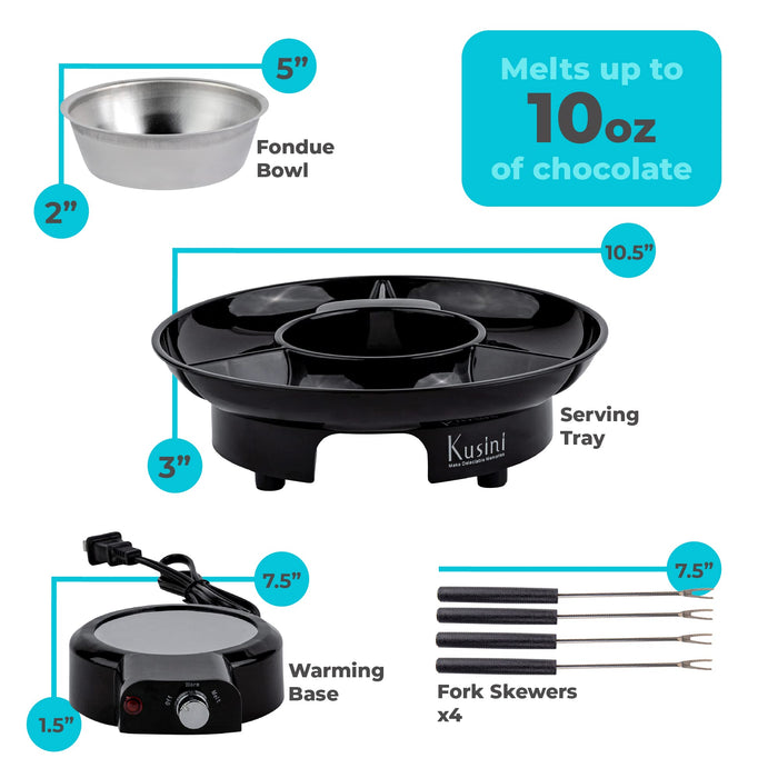 Kusini Electric Fondue Pot Set – Chocolate Fondue Kit - Temperature Control