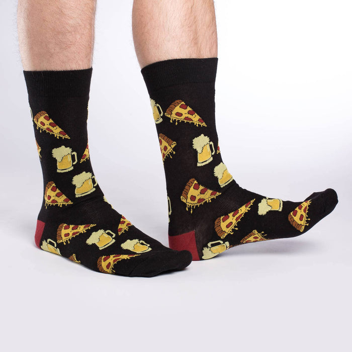 Good Luck Sock Men's Pizza & Beer Socks, Adult, Shoe Size 7-12