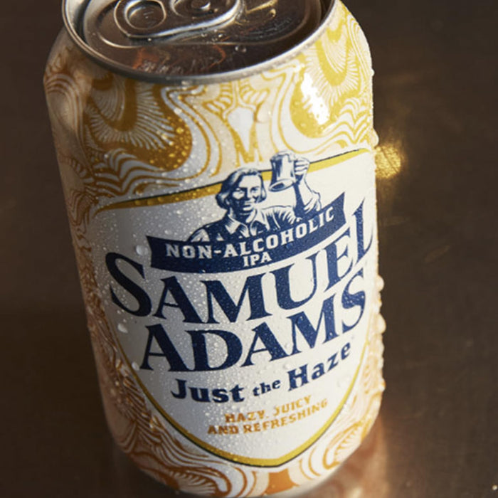 Samuel Adams 5 Pack Just the Haze Non-Alcoholic Hazy IPA Brew - Dealcoholized Sam Adams Craft Beer - 12oz Cans - Sabro, Citra, Mosaic, Cascade Hops