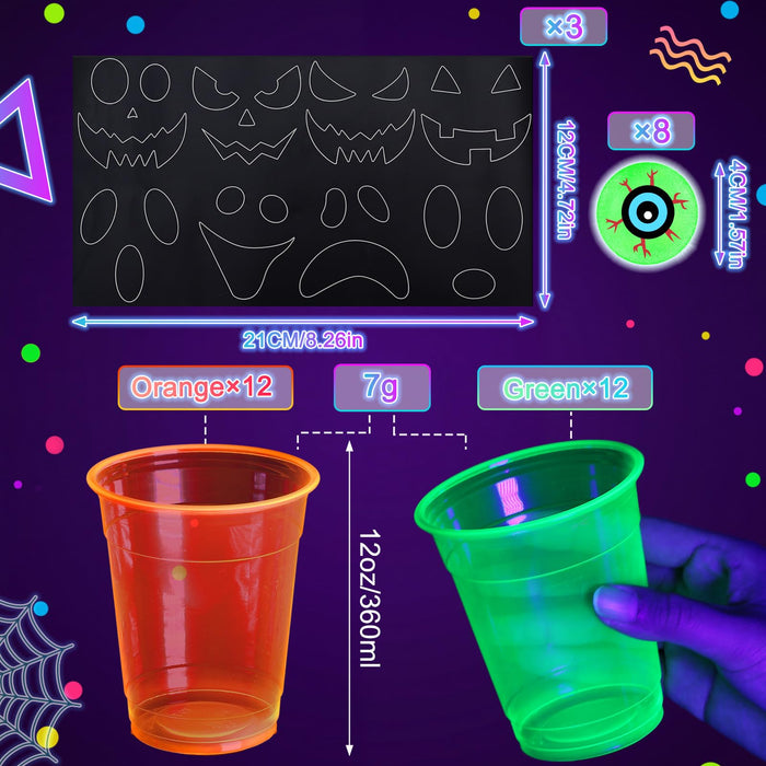 Ferrochef 35 Pcs Halloween Game Party Supplies Glowing in The Dark Beer Cup