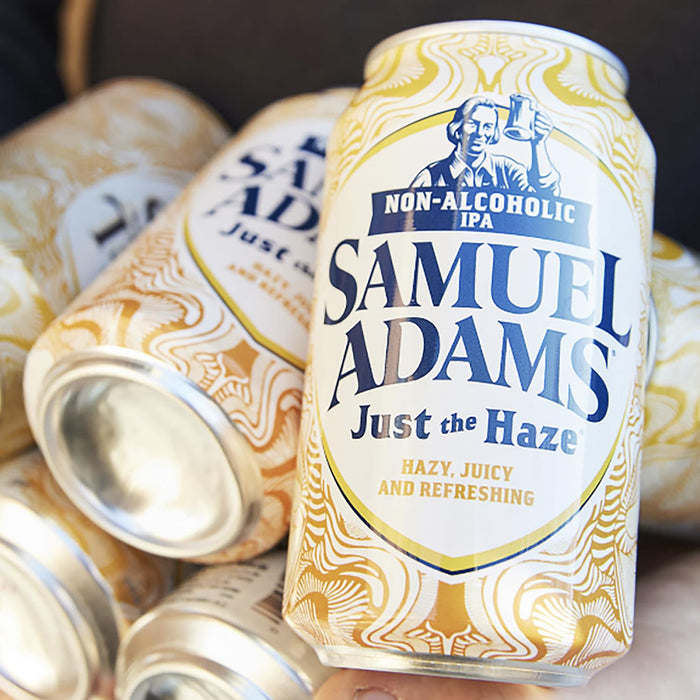 Samuel Adams 12 Pack Just the Haze Non-Alcoholic Hazy IPA Brew - Dealcoholized Sam Adams Craft Beer - 12oz Cans - Sabro, Citra, Mosaic, Cascade Hops