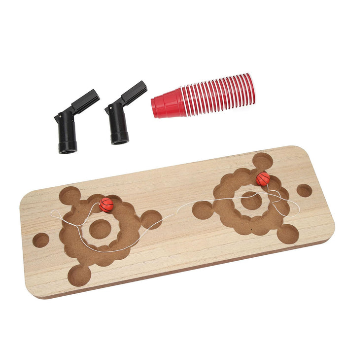 Hamwesh Beer Pong Table Mat, with Wooden Board and 20PCS Cups for Adult Party Games