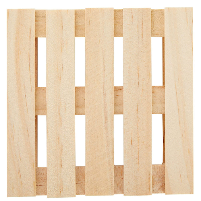 Juvale Wood Pallet Coasters - Pack of 6, 3.9 x 3.9 in, Brown - Square Wooden Drink Coasters for Hot & Cold Beverages - Novelty Mini Pallet Design for Home & Office
