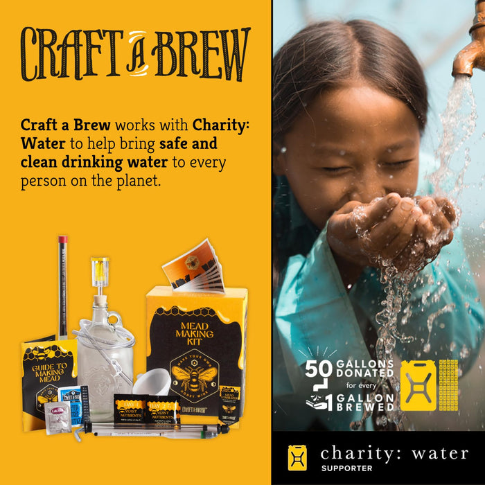 Craft A Brew - Deluxe Mead Making Kit - 1 Gallon Homebrew Starter Set with Backsweetening & Bottling Tools - DIY Mead Brewing Kit for Beginners - Just Add Honey