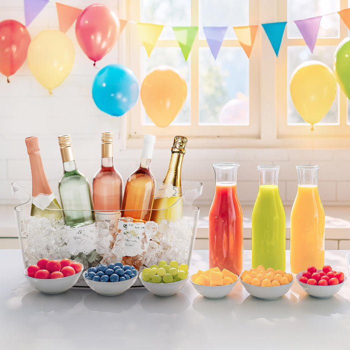 Lifewit 6.5L Ice Bucket for Parties, Portable Drink Bucket for Cocktail Bar, Plastic Champagne Cooler for Beverage/Wine/Beer, Mimosa Bar Supplies Chiller Tub with Scoop 38 x18x20 cm/15x7x8"