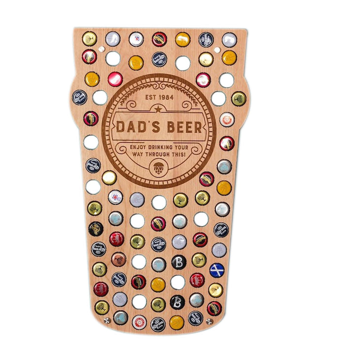 Customized Beer Cap Holder - Personalized Wine Bottle Cap Wall Decor Display Art Map - Wall Mount Beer Cap Catcher - A Great Gift for Men, Father, Beer Lovers, and Collectors