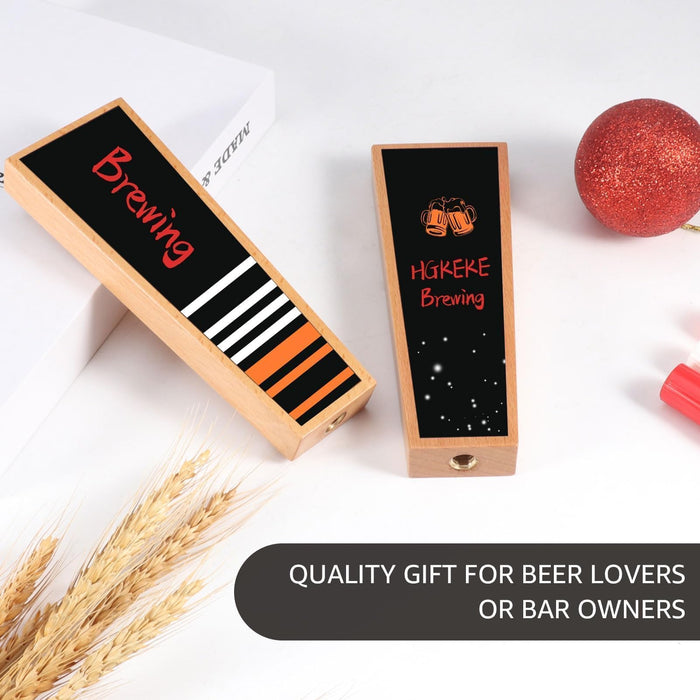HGKEKE Wooden Beer Tap Handles Keg Handle Chalkboard Beer Tap Handles for Kegerator, Keg Tap Handles & Markers - Nice Gift for Homebrewers, Bars, Restaurants & Weddings - Pack of 2