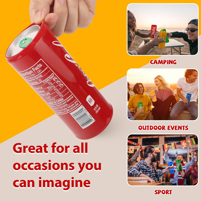 Silicone Can Covers that Look Like Soda for 12 oz Skinny Cans (4-Pack), Beer Cozy as Gifts, Reusable Seltzer Sleeves for Outdoor, Golf, and Parties (12 oz / 355 ml Slim Drink Covers, Mixed Color)