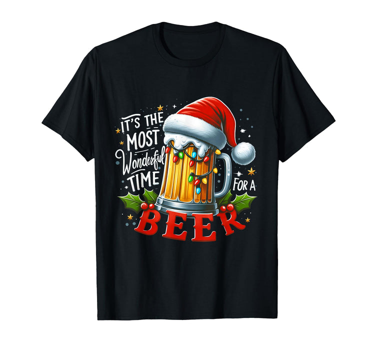 Santa It's the Most Wonderful Time for a Beer Christmas T-Shirt