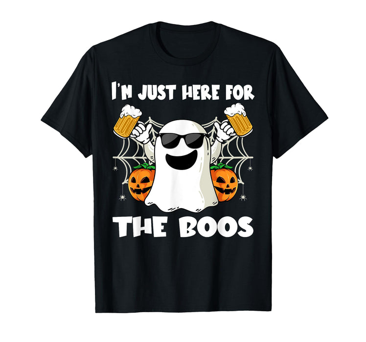 Im Just Here For The Boos Halloween Pumpkin Ghost Drink Beer T-Shirt