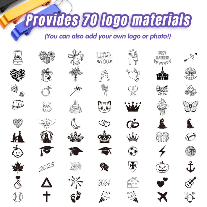 100pcs Personalized Bottle Opener - Custom Bottle Opener Keychain for Wedding, Anniversary, party,Support for Customized Logos.