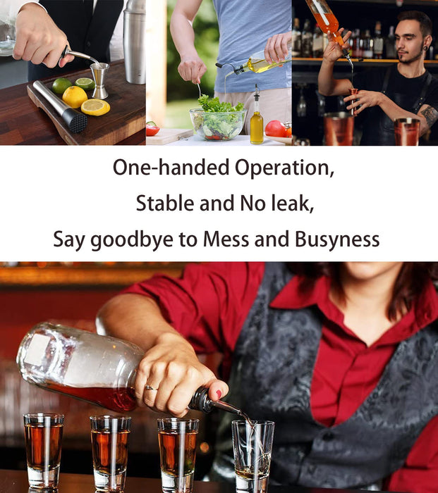 Pafusen 12 Pack Liquor Pour Spout With Dust Caps - Bottle Pourers for Alcohol, Olive Oil - Speed Pourers, Bar Bartender Accessories