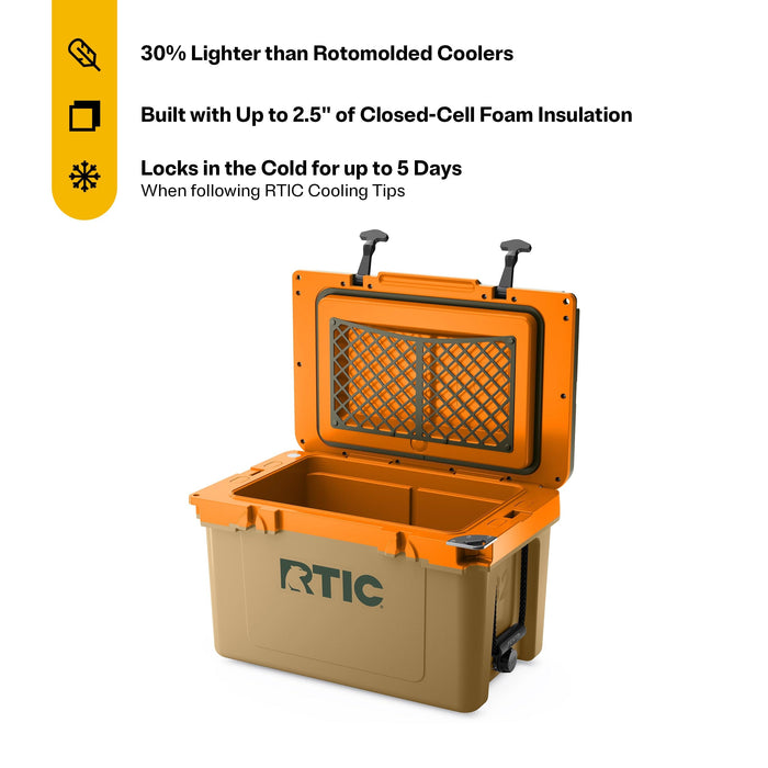 RTIC Ultra-Light 32 Quart Lightweight Hard Cooler, Insulated Portable Ice Chest 13 lbs, 48-Can Capacity, 5-Day Ice Retention, for Camping, Fishing, Beach, Boat, Picnic, Day Trip, Trailblazer