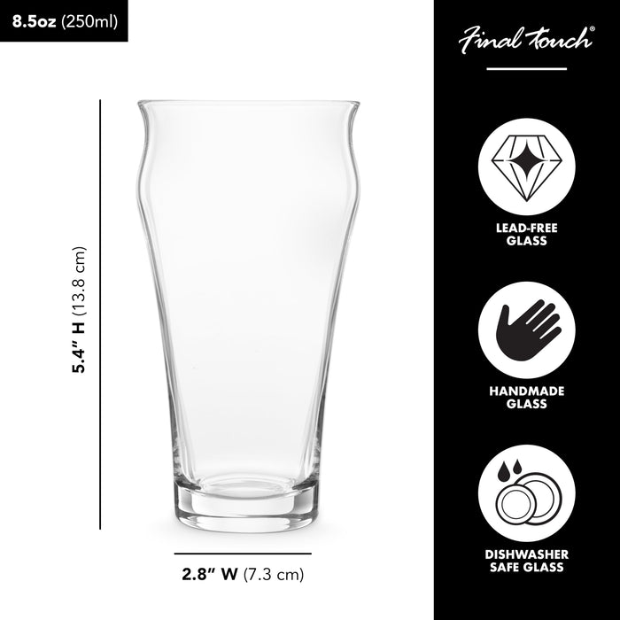 Final Touch Craft Beer Flight Set with Solid Wood & Slate Serving Board (GBT114)