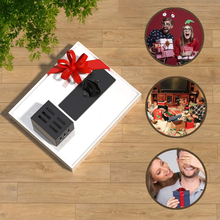 weallbuy Magnetic Bottle Opener with Cap Catcher,Removable Wall Mounted Beer Bottle Opener for Kitchen Fridge,Beer Gifts for Men (black)