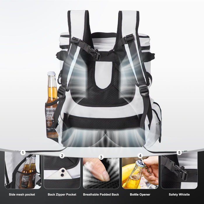 iculbag Cooler Backpack Insulated Waterproof 36cans Lunch Bags for Women Men Camping Beach Picnic Travel Soft Sided Cooler Bag for 18 Hours Cooling White 30L