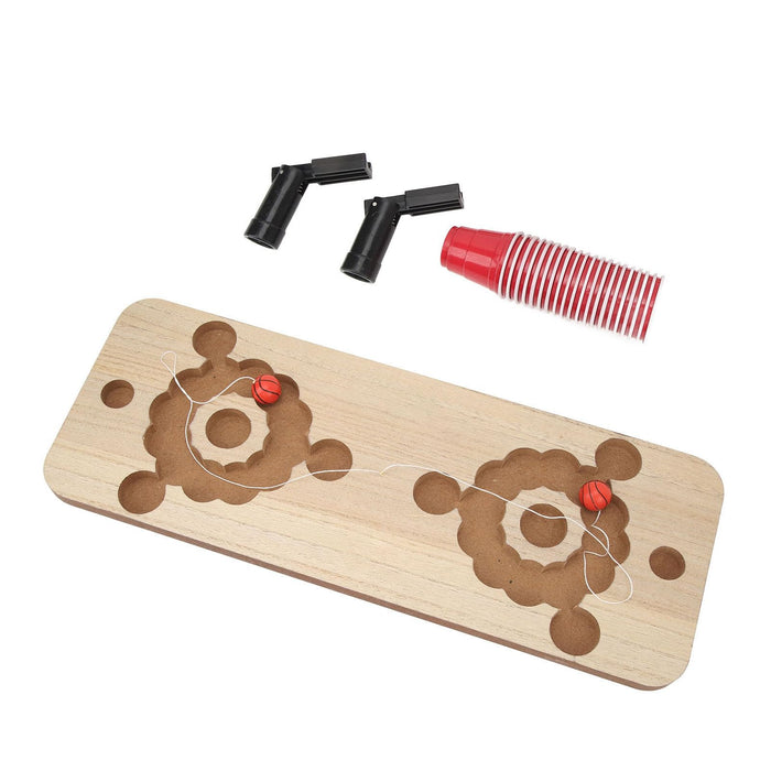 Hamwesh Beer Pong Table Mat, with Wooden Board and 20PCS Cups for Adult Party Games