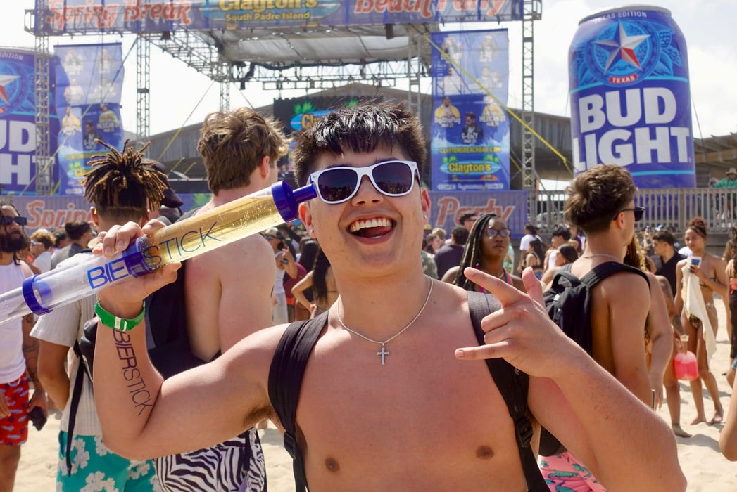 Beer Bong Bierstick 2.0 Syringe - College Gift Party Tool - Perfect for Tailgating, Spring Break, and Boat Parties - Funnel Holds 24oz with Removable Mouthpiece