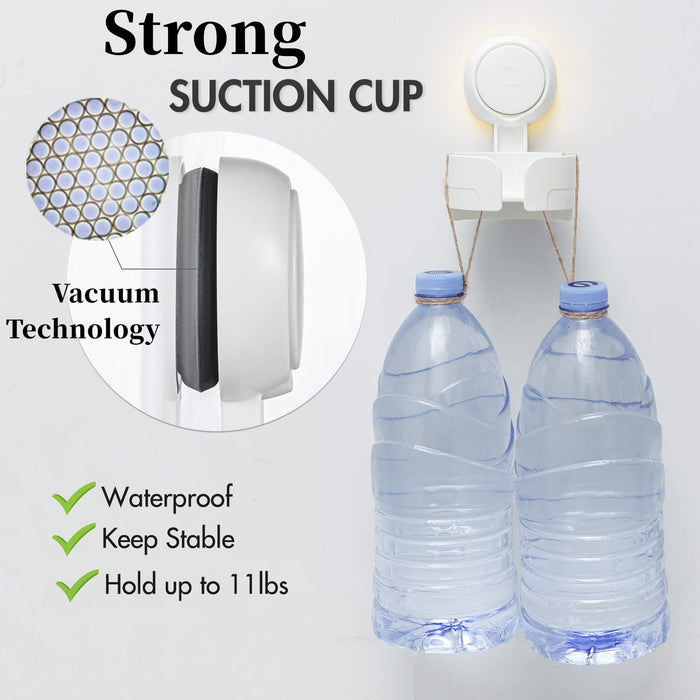 TAILI Suction Cup Wine Glass Holder for Shower, Removable Wall-Mounted Bath Cup Holder for Beer, Wine, Drinks, Enjoy in The Spa, Bathroom, Kitchen, etc. White