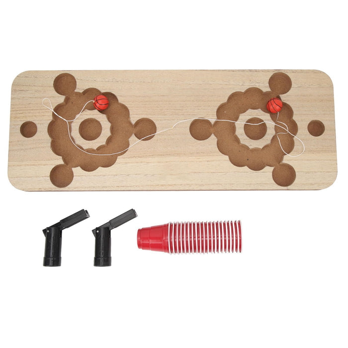 Hamwesh Beer Pong Table Mat, with Wooden Board and 20PCS Cups for Adult Party Games