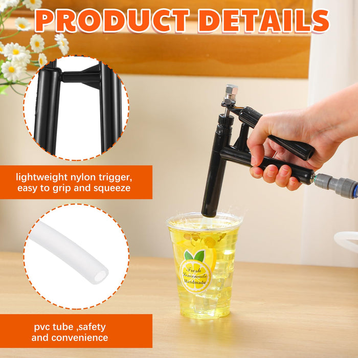Saillong Beverage Gun Lemonade Dispenser Trigger Pump System Beer Bottle Filler Accessory Kit, Freshly Squeezed Lemonade Stand Supplies, Beverage Gun, 6.6ft Tube and Adapter, Oktoberfest Supplies