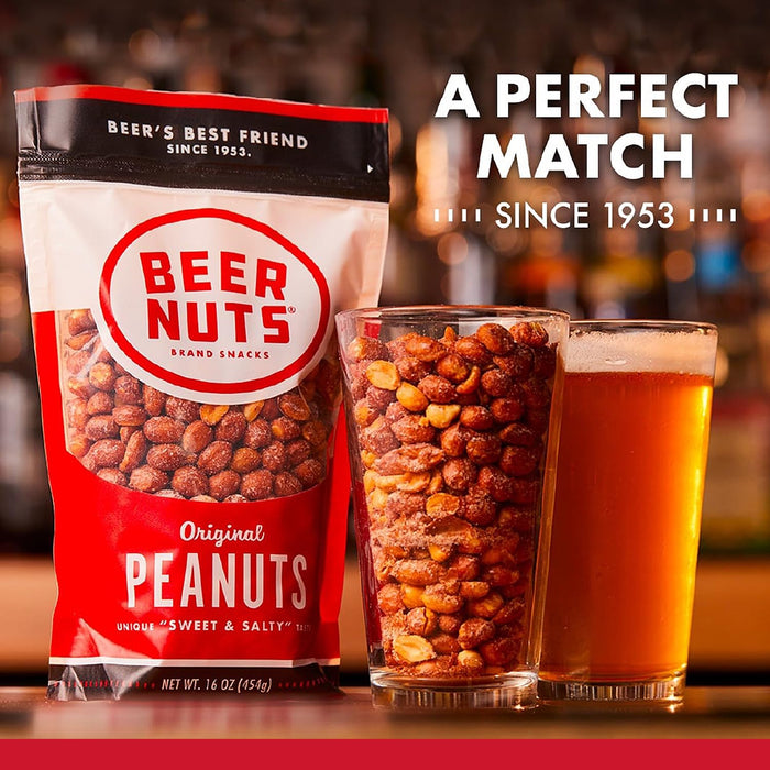 Beer Nuts Chocolate Covered Original Peanuts, Gluten Free, Kosher, Low Sodium, Made In The USA, Perfect for Holidays or Parties, Serious Snacking Since 1953 (22oz, Chocolate Covered Peanuts)