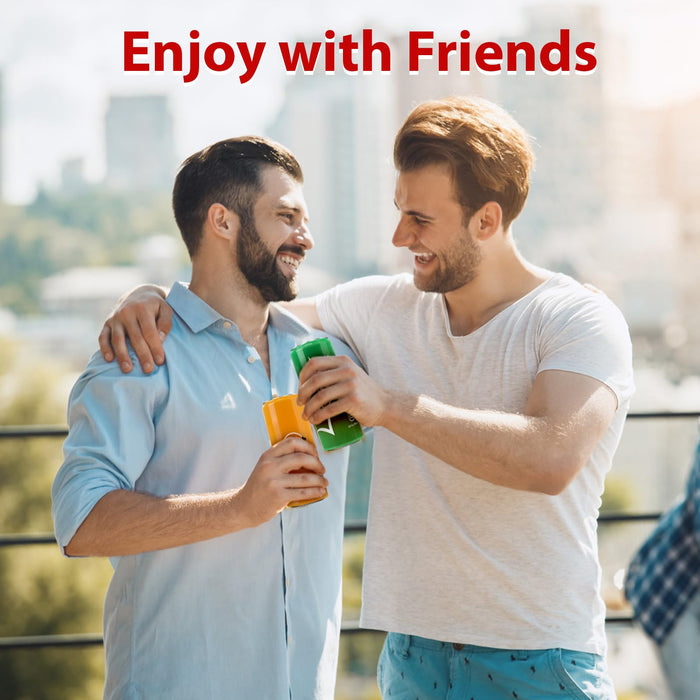 Silicone Can Covers that Look Like Soda for 12 oz Skinny Cans (4-Pack), Beer Cozy as Gifts, Reusable Seltzer Sleeves for Outdoor, Golf, and Parties (12 oz / 355 ml Slim Drink Covers, Mixed Color)