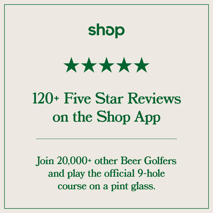 Beer Golf The Original Twosome Set (2-Pack) | 16 oz Precision Drinking Game Pint Glasses | Includes Scorecard Coasters & Pencil | The Ultimate Party Game & Golf Gift