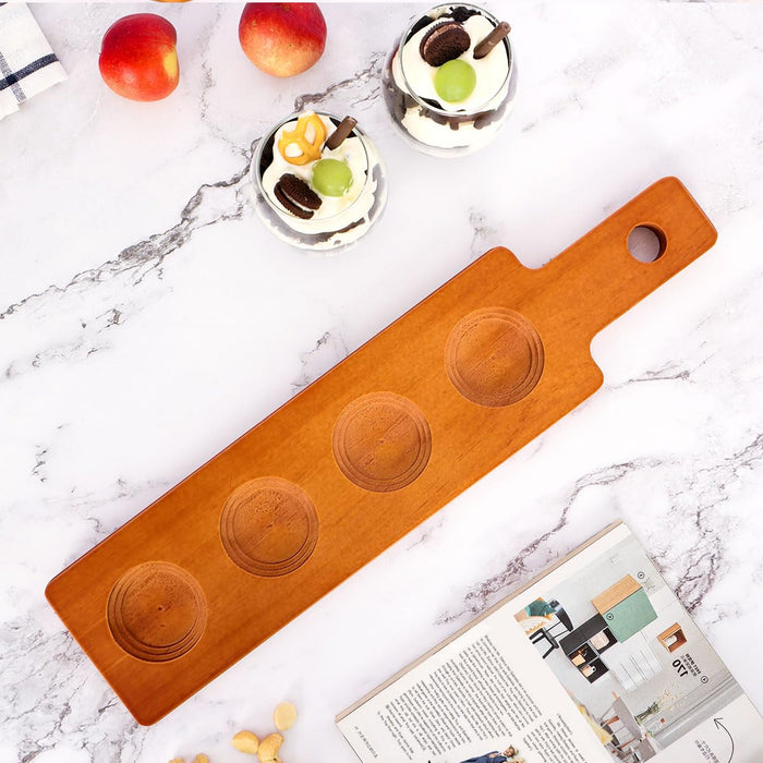 LZMS 6-Pack Walnut Flight Boards,Double-Sided Beer,Whiskey & Wine Tasting Paddles with Multiple Size Holes,Perfect for Margarita,Tequila,Bourbon Sampling,Party & Bar Serving,Durable Elegant Design