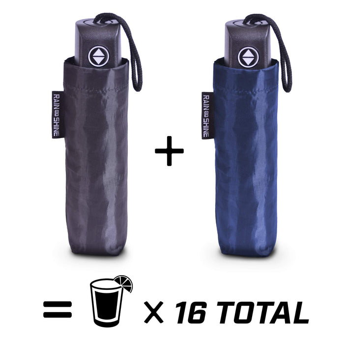 GoPong Rain or Shine Umbrella Flask 2 Pack (24 oz Total) - Hidden Alcohol Travel Flasks - Secret Liquor Containers for Theme Parks, Cruises, and Sports Events – Includes Funnel & Spout