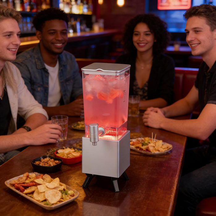 WILON 2L LED Drink Dispenser with Ice Tube for Parties, Beer & Juice