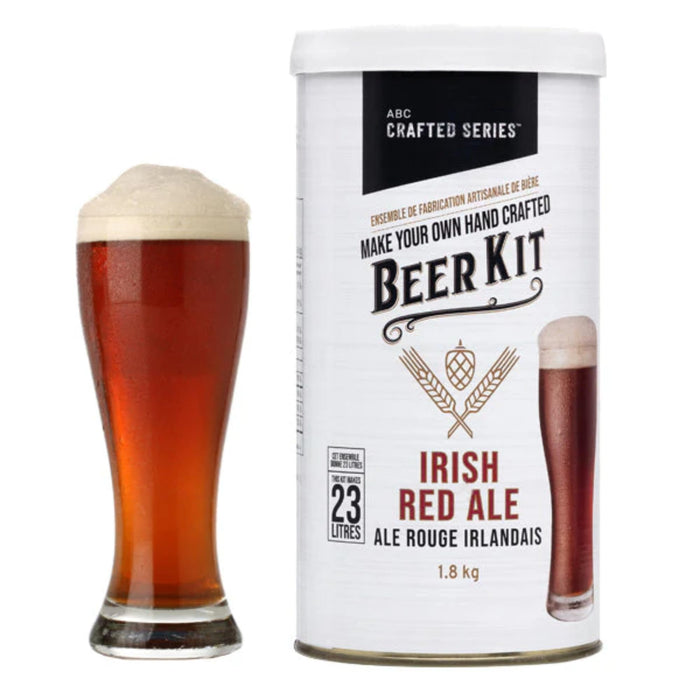 ABC Crafted Series Beer Making Kit | Beer Making Ingredients for Home Brewing | Yields 6 Gallons of Beer | Irish Red Ale