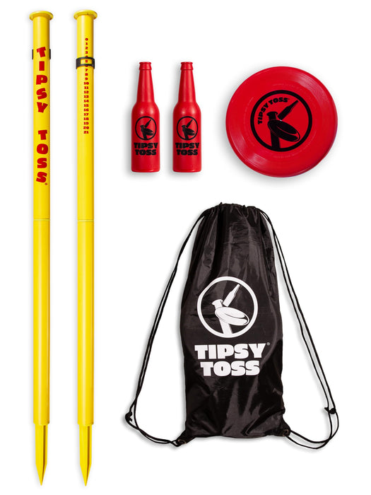 GoSports Tipsy Toss Game Set - Flying Disc Bottle Drop Yard Game
