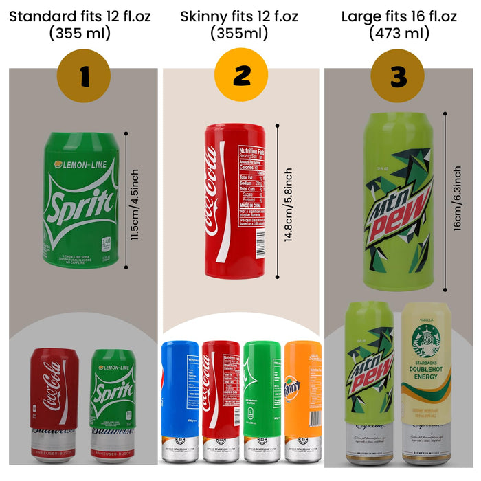 Silicone Can Covers that Look Like Soda for 12 oz Skinny Cans (4-Pack), Beer Cozy as Gifts, Reusable Seltzer Sleeves for Outdoor, Golf, and Parties (12 oz / 355 ml Slim Drink Covers, Mixed Color)
