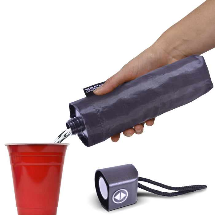 GoPong Rain or Shine Umbrella Flask 2 Pack (24 oz Total) - Hidden Alcohol Travel Flasks - Secret Liquor Containers for Theme Parks, Cruises, and Sports Events – Includes Funnel & Spout