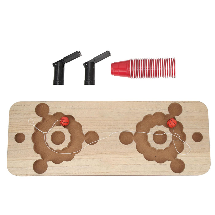 Hamwesh Beer Pong Table Mat, with Wooden Board and 20PCS Cups for Adult Party Games