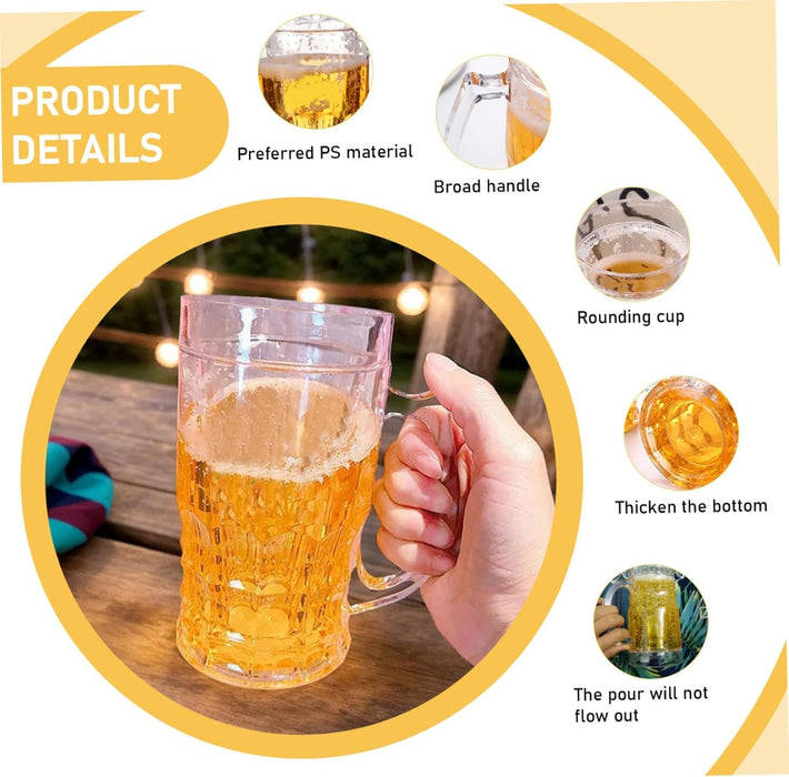 Fake Beer Mug, 400ml Large Capacity Double Layer Prank Cup, Realistic Novelty Drinking Glass for Party Gag Gifts, Home Bar Decor