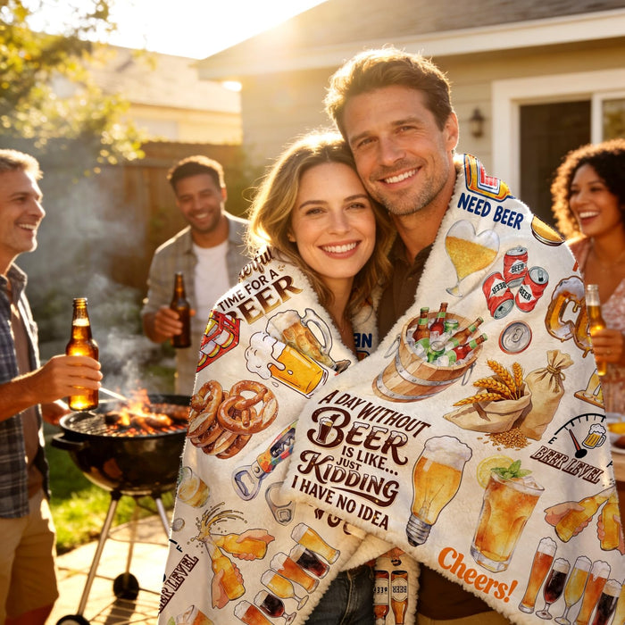 CieCeaCia Beer Blanket Gifts Lightweight Warm Flannel Beers Throw Blanket Cold Beer Birthday Decorations for Adults Drink Lovers 50"x40"