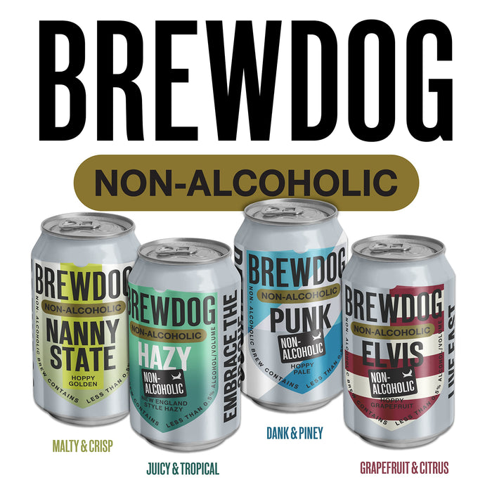 BrewDog 24-Pack of Punk AF | Non-Alcoholic, Robust IPA | 20 Calories, 2.3g Carbs Per Serving | 12oz Cans