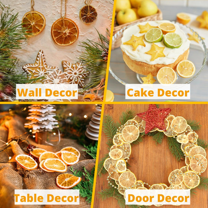 9oz Dehydrated Fruit Garnish Set, 125+ Slices Orange Lime & Honey Lemon