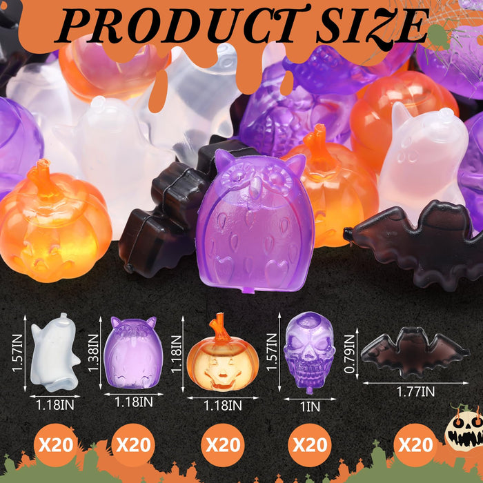 Meanplan 100 Pcs Halloween Reusable Ice Cubes for Drinks, Ghost
